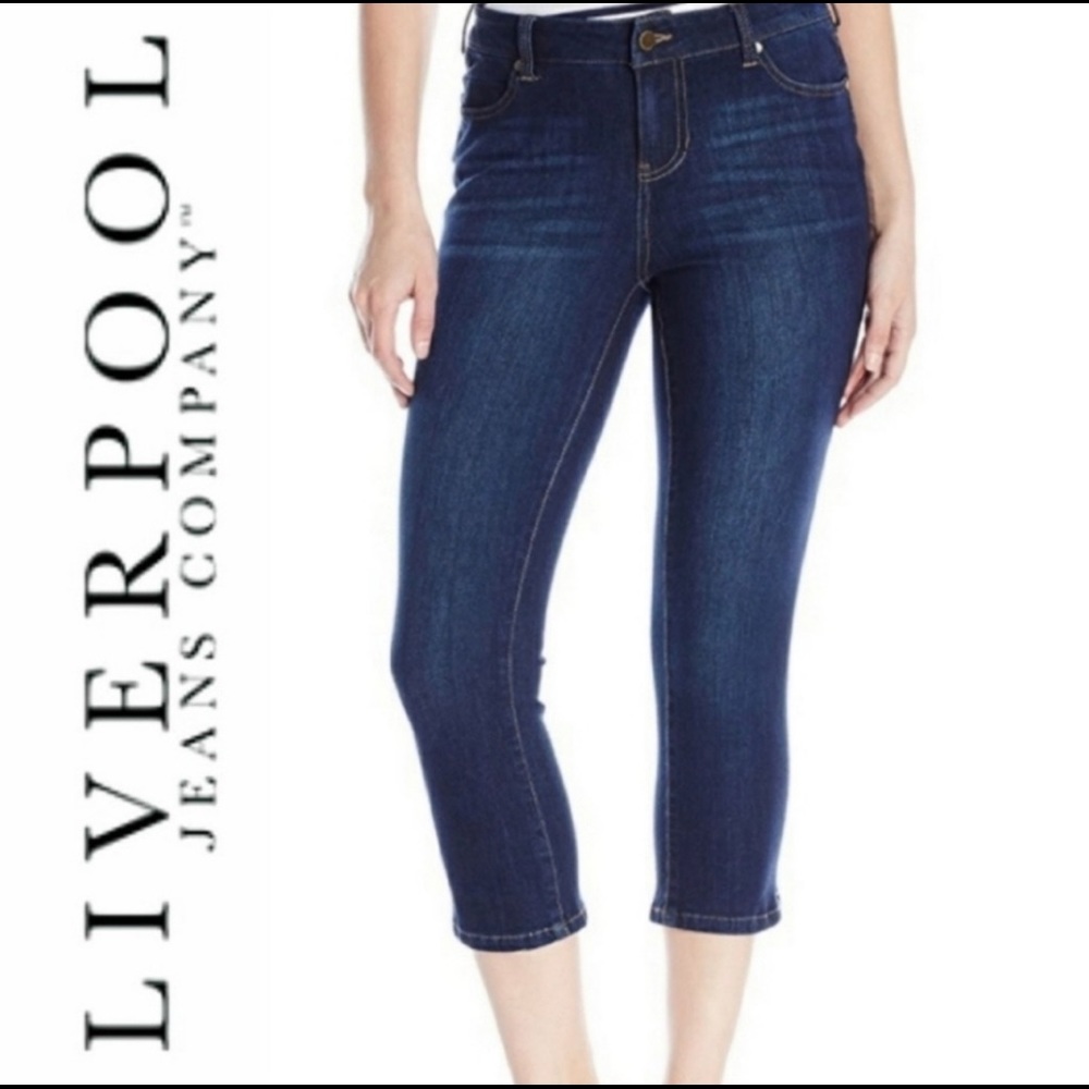 Liverpool Jeans Co. Cropped Jeans Dark Wash size 6